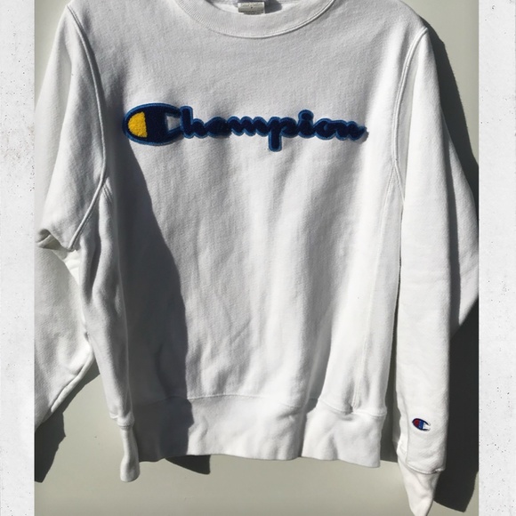 Champion Reverse Weave White Crewneck - Picture 2 of 4